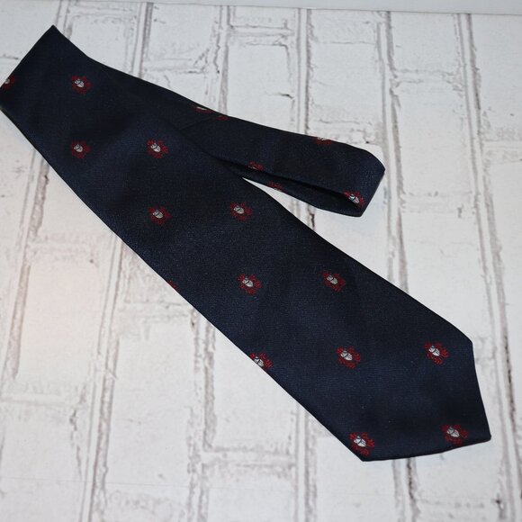 🔵🔴 Vintage Navy Blue & Red Tie by Carnaval de Paris (56" Long) - Picture 1 of 4